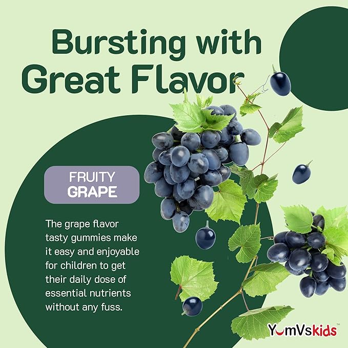 Iron Supplement for Kids – 5 mg Kids Gummies with Vitamin C – Great-Tasting Gummies Grape Flavor – Supports Immune Health & Helps with Iron Deficiency – Vegan, Kosher, Non-GMO – 60 Count