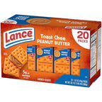 Lance Sandwich Crackers, ToastChee Peanut Butter, 20 Individually Wrapped Packs, 6 Sandwiches Each (Pack of 2)