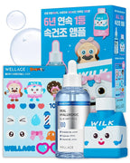 WELLAGE Real Hyaluronic Blue Ampoule 100, Korean Skincare, Fragrance Free Hyaluronic Acid Serum with Panthenol, Wild yam, Centella, Deep Hydration, Firming, Plumping, Non-Sticky, 3.38+2.54 Fl Oz