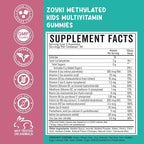 Methylated Multivitamin Gummies for Kids - Children’s MTHFR Support Supplement with B Complex 5-MTHF Folate (L-Methylfolate) B1 B3 B6 B12 Biotin Vitamins A C D3 E - Vegan Gluten-Free Sugar-Free
