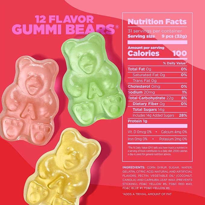 Albanese World's Best 12 Flavor Gummi Bears | 2 Pack - 36oz Bags of Candy | 12 Unique Flavors, Gluten Free, Fat Free, Soft Gummy Bears | Perfect as a Travel Snack and Sharing with Friends