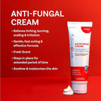 Antifungal Cream 2% Miconazole Nitrate, Treats Athlete's Foot, Jock Itch, Ringworm, Hydrating, Soothing, Non-Greasy Formula, Relieves Itching, Burning & Chafing, 3oz Tube