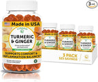 Lunakai USA Made Turmeric and Ginger Supplement Gummies 500mg with Black Pepper – High Absorption Curcumin Turmeric Gummies for Joint Comfort, Daily Immune Support, Non-GMO - 3 Pack
