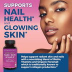 Biotin 5000 mcg Hair Skin Nails Vitamins for Women – Organic and Vegetarian-Friendly Supplement with Vitamin E, B-Vitamins, Spirulina, Horsetail and Superfood Blend to help Produce Keratin –120 Count