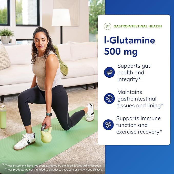 Pure Encapsulations L-Glutamine 500 mg - Supplement for Immune and Digestive Support, Gut Health and Lining, Metabolism, and Muscle Support* - with Free-Form L-Glutamine - 90 Capsules