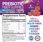 Fiber Gummies For Adults - Daily 3X Strength Soulable Fiber 4g Per Serving Gummy Supplement, Prebiotic Gummy Digestive Health Support - Plant Based Fiber Regularity & Digestion Support - 60 Gummies
