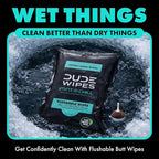 DUDE Wipes Mint Chill Travel Wipes - 6 Packs of 18 (108 Count) - Extra-Large Adult Flushable Wipes - Infused with Tea Tree Oil, Vitamin E, and Aloe - Septic and Sewer Safe