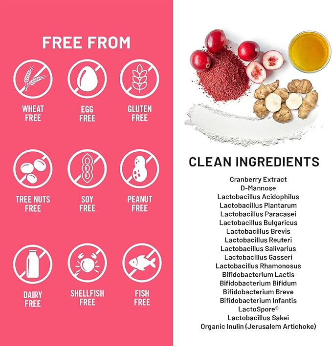 NatureWise Probiotics for Women + Organic Prebiotics D-Mannose & Cranberry - Vaginal Probiotics for PH Balance, Digestive & Urinary Tract - 18 Strains, 20 Billion CFU - 60 Capsules[60-Day Supply]