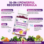 2 Pack Glucosamine Chondroitin Gummies - Glucosamine Chondroitin with MSM, Elderberry, Turmeric, Joint Support Supplement for Adults, Men & Women - Blueberry Flavor, 120 Cts