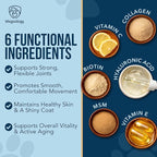 Liquid Collagen for Dogs - Dog Collagen Drops for Dogs, Supports Joints, Skin, Coat, Bones and Itch Relief for Dog, 6 in 1 Formula, 3 Types Collagens, Biotin, Vitamin C, Vitamin E and Hyaluronic Acid