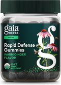 Gaia Herbs Rapid Defense Gummies - Supports Immune Health* - with Propolis, Ginger & Echinacea - USDA Organic - 60 Vegetarian Gummies (30 Servings)