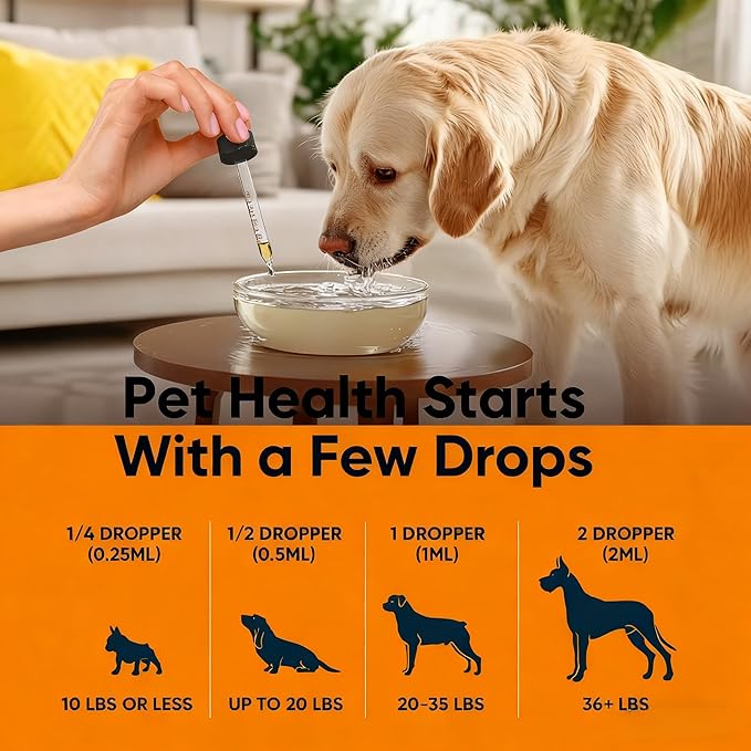 Yeast Infection Treatment for Dogs, 60 ml Dog Yeast Care Drops Ear Support Formula, Relief for Itchy Skin, Ear Infections, Liquid Drops for Dogs & Cats