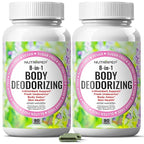Body Deodorizing Supplement - Odor Eliminator & Internal Deodorant Pills for Fresh Breath Skin Health & Detox - Full Body Deodorizer Capsules with Chlorophyll Complex Vitamins