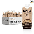 Evolve Plant Based Protein Shake, Café Mocha, 20g Vegan Protein, Dairy Free, No Artificial Sweeteners, Non-GMO, 10g Fiber, 11oz, (12 Pack) (Formula May Vary)
