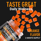 Glucosamine Chondroitin Gummies for Joint Support – 120 Glucosamine Gummies Extra Strength 3000mg with MSM, Turmeric, Calcium, Vitamin D3 – Sugar Free Vegan Adults Supplement – Flexibility & Mobility