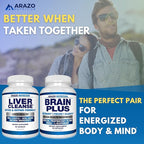 Arazo Nutrition Liver Cleanse Detox & Repair Formula – Milk Thistle Herbal Support Supplement: Silymarin, Beet, Artichoke, Dandelion, Chicory Root (Pack of 2)