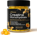 musebeam Creatine Monohydrate 5000mg Supplement Gummies - with L-Taurine Betaine Anhydrous Alpha-GPC BCAA 2:1:1 - Sugar-Free Gluten Free for Men Women