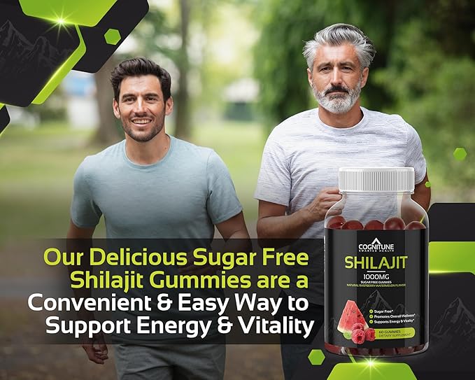 Shilajit Gummies – Pure Himalayan Shilajit Supplement with Fulvic Acid – 1000mg Natural Shilajit Pure Energy Support – Sugar-Free Raspberry Watermelon Flavor – Vegan, Non-GMO, Gluten-Free – 60 Count