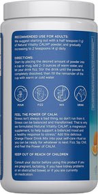 Natural Vitality Calm, Magnesium Citrate Supplement, Anti-Stress Drink Mix Powder, Gluten Free, Vegan, & Non-GMO, Orange, 16 oz