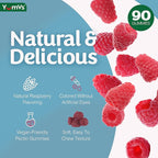 YUM-V'S Magnesium Citrate Gummies – 900mg Highly Absorbable Magnesium Gummies for Women & Men to Support Nerve, Muscle & Enzyme Function – Gluten-Free, Kosher & Raspberry Flavor (90 Count)