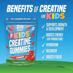 TASTY GAINS Kids Creatine Gummies with Vitamin B12 for Growth Support, Kids Vitamin Gummies for Daily Nutrition Support, Gummy Vitamins for Kids, Easy Chew Supplement for Children