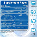 Multi Collagen Peptides for Women & Men, Hydrolyzed Collagen Peptides-Type I, II, III, V, X - with Hyaluronic Acid,Vitamin C,Biotin,Supports Skin Hair Nail, Non-GMO,840 Softgels