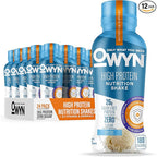 OWYN Only What You Need High Protein Shake, Vanilla Flavored, 26g Protein, 0g Sugar, 3g Fiber, Dairy Free, Plant Based Protein Drink, 12 Count