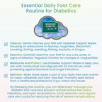 Diabetes Support Wipes® - All-Natural pH-Specific Foot & Body Wipes for Diabetics, Soothes Dry, Itchy & Irritated Skin, Relieves Neuropathy Pain, Supports Healing, Helps Prevent Complications - 72ct