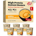 Healspot High Protein Instant Ramen (6 Cups) - 32g Plant-Based Protein, Non-Fried, Low Carb Low Fat, Non-GMO, Keto & Vegan Friendly (Golden-Chicken)
