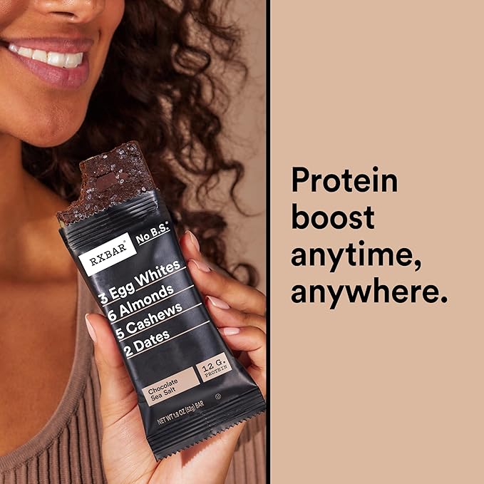 RXBAR Protein Bars, Protein Snack, Snack Bars, Chocolate Sea Salt, 22oz Box (12 Count)