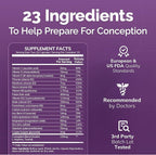 CONCEIVE PLUS Womens Fertility Support – Prenatal Multivitamin for Trying to Get Pregnant – Conception Blend, Hormonal Balance, Folate, Zinc, Thiamin, Riboflavin, Biotin – Non-GMO, Vegan – 30 Days
