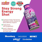 Vitamin Energy Immune+ Extra Strength Energy Shot Grape 12 Pack, 260mg Natural Caffeine, B-Vitamins, Citicoline, Green Tea, Immunity & Focus Support, Zero Sugar, Gluten-Free 1.93 fl oz
