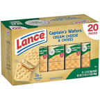 Lance Sandwich Crackers, Captain's Wafers Cream Cheese and Chives, 20 Packs, 6 Sandwiches Each