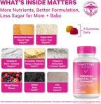 Pink Stork Premium Prenatal Gummy Vitamins with DHA, Folate, and Vitamin D - 60 Vegan Gummies - 2 Pack
