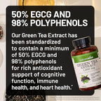 NatureWise Green Tea Extract Capsules 1000 mg - 50% EGCG & 98% Polyphenols - Extra Strength Green Tea Pills - Antioxidants for Heart Health & Energy - Vegan, Non-GMO - 90 Count[45-Day Supply]