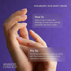 Advanced Clinicals Hyaluronic Acid Moisturizer Body Cream With Vitamin E | Hydrating Cream & Body Lotion For Women & Men To Help Improve Look of Wrinkles, Dry Skin, Crepey Looking Skin, 16OZ, 2-Pack