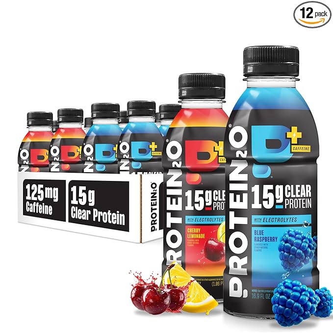 Protein2o 15g Whey Protein Isolate Hydration Drink Plus Energy & Focus, 350mg of Electrolytes, Vitamins B5 & B6, Sugar Free, Energy Variety Pack, 16.9 oz Bottle (Pack of 12)