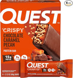 Quest Nutrition Crispy Chocolate Caramel Pecan Hero Protein Bar, 15g Protein, 1g Sugar, 3g Net Carb, Gluten Free Protein Snack, Keto Friendly, 4 Count