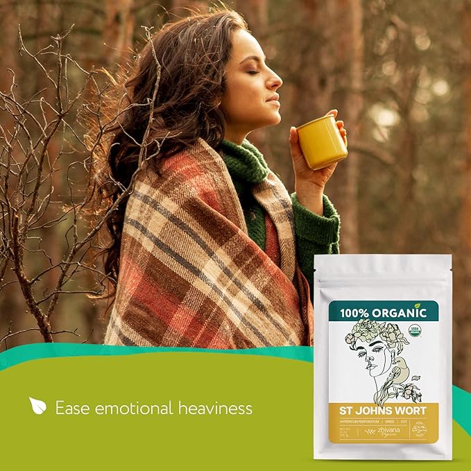 Organic St Johns Wort Herb (4 oz.) – 100% Pure Dried Saint John’s Wort Tea – Te de Hierba de San Juan Organica