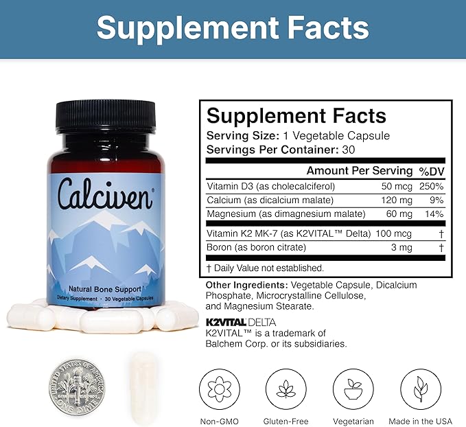 Calciven - Natural Bone Support Supplement - Non-GMO, Gluten-Free