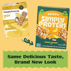 Simply Protein - Lemon Coconut Crispy Bars - Plant Based Protein Bars - Low Carb, Low Sugar, High Fiber - 13g Protein, 2g Sugar, 7g Fiber - Vegan, Gluten Free, Non GMO, Kosher - 4 Bars