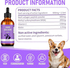 Liquid Collagen for Dogs with Premium Grass-Fed Collagen, Skin & Coat Support, Hip & Joint Mobility, Itch Relief, Digestive & Immune Health, with MSM, Biotin & Vitamin C, 4 fl oz
