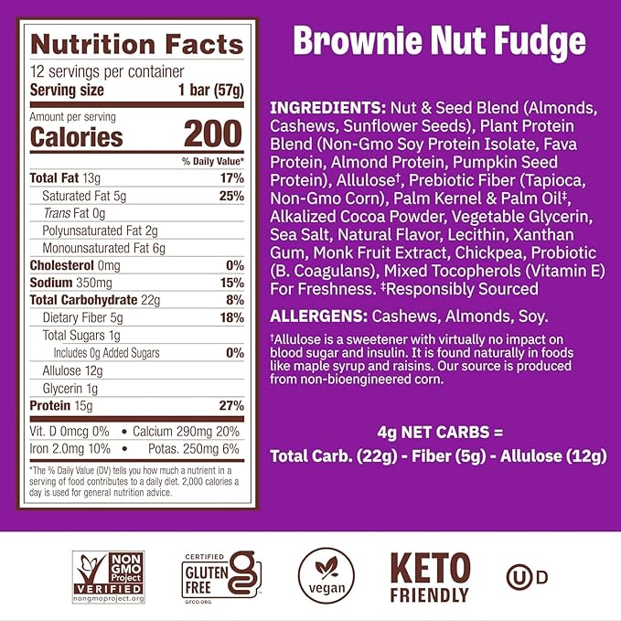 Munk Pack Variety Pack Probiotic Protein Bars | 15g Protein, 1g Sugar, 5g Net Carbs | Plant-Based, High Protein, Low Sugar Gut Health Snacks | 12 Pack