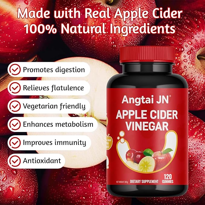 Apple Cider Vinegar Gummies, 120 Count, Max Strength 1000mg, ACV Supplement Gummy with B Vitamins & Antioxidants, Supports Metabolism, Digestion, Gut & Immune Health, Gluten-Free, Vegan & Non-GMO