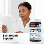 BIO KRAUTER® Hyaluronic Acid with Vitamin С for Skin Hydration Support - Vegan Hyaluronic Acid Supplements 250 mg Strength for Beauty & Collagen Support - 60 Gummies, Non-GMO, Banana Flavor