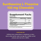 Natural Factors Suntheanine L-Theanine 100 mg - Health Supplement for Calm Outlook - L-Theanine Supplement Supports Relaxing Sleep & Aids Against Drowsiness - 120 Chewable Tablets (60 Servings)