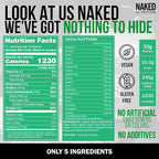 NAKED Vegan Mass - Vanilla Vegan Weight Gainer - 1,230 Calories, NSF Certified, Non-GMO, Soy & Gluten Free, No Artificial Ingredients - 8LB Bulk - 11 Servings