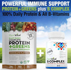 PlantVital Vegan Protein Powder Plant Based, Organic Protein Powder Chocolate, 24g/0g sugar, 12 Superfoods, Veggies, Probiotics, Raw Cocoa, Kale, Beets, Spirulina, Pea, Gluten-Free, Keto-Friendly,16oz