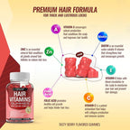 Hair Vitamin Gummies Supplement for Women & Men – Hair Growth Vitamins 5000mcg Biotin Gummies, Folic Acid, Vitamin C & E, Support Stronger & Thicker Hair, Skin, Nails, Non-GMO Vegam for, 60 Count