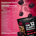 KIKI Green 12 Mushroom Supplement Gummies - Lion's Mane, Cordyceps, Chaga, Reishi, Turkey Tail & 7 More for Memory, Focus, Immunity - 60 Mushroom Gummies for Adults with Raspberry Flavor 10:1 Extract